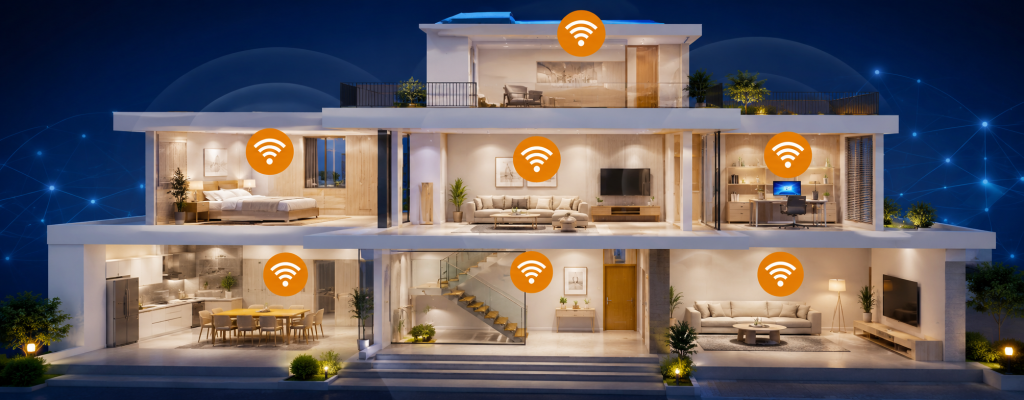 民宿房內 Wi-Fi 與智慧影音系統規劃示意圖