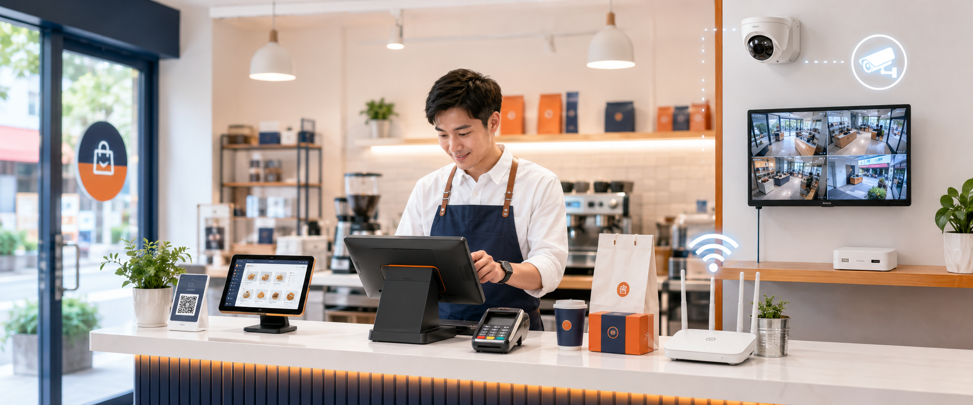 店家開幕前確認網路、監視器、POS收銀與客用Wi-Fi設備